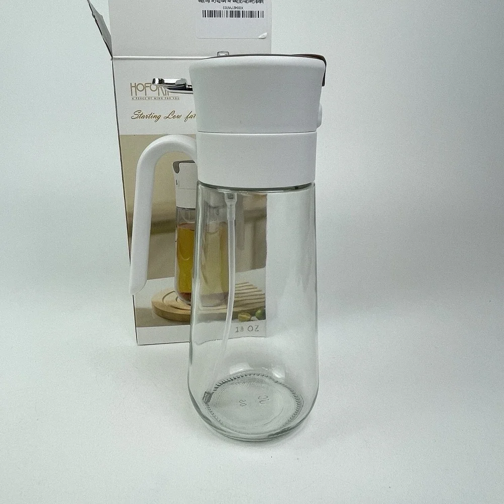 Glass Olive Oil Dispenser Bottle and Oil Sprayer Bottle 2 In 1 Salad Cooking